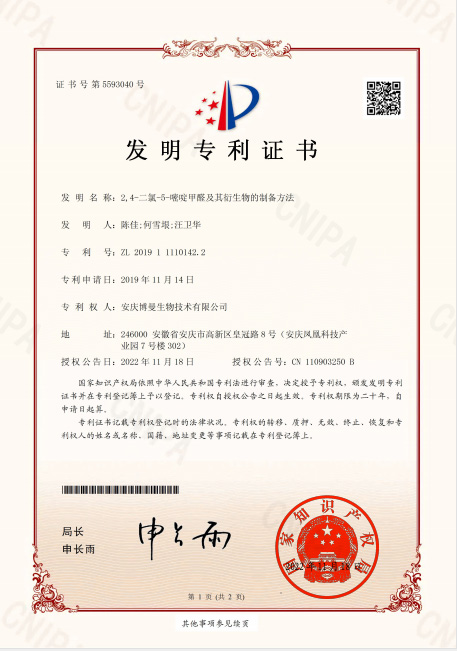 發(fā)明-2,4-二氯-5-嘧啶甲醛及其衍生物的制備方法